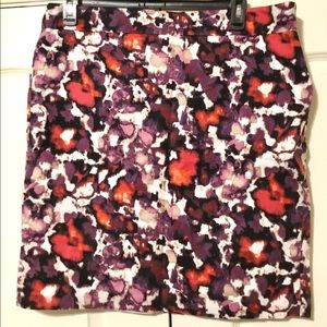 Ann Taylor abstract floral pencil skirt